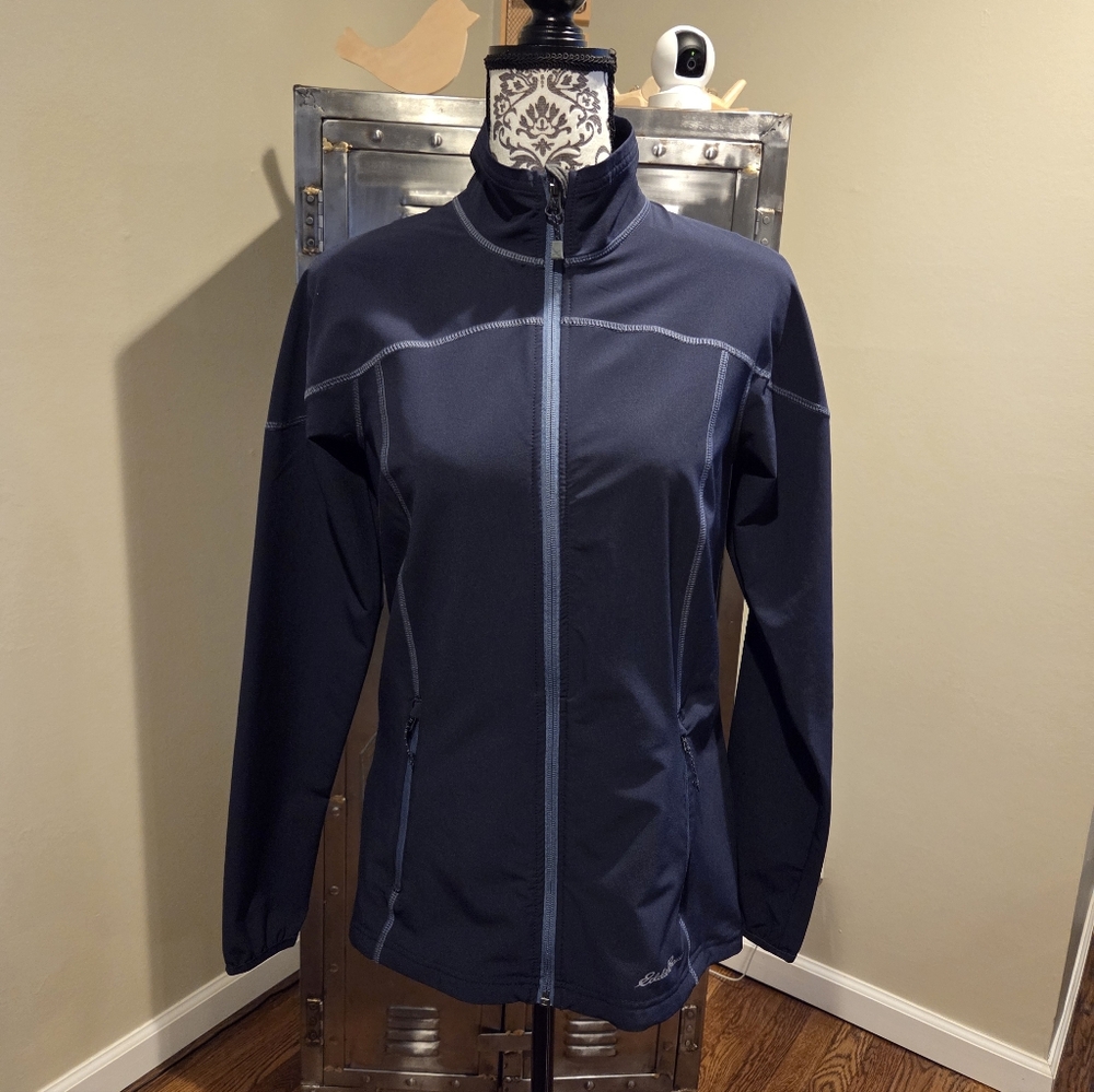 Eddie Bauer Womens Stratify Soft Shell Jacket in Atlantic Blue NWOT sz Small